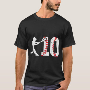 10th Birthday Baseball Big Number Ten 10 Year Old  T-Shirt
