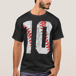 10th Birthday Baseball Big Number Ten 10 Year Old T-Shirt