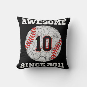 10th Birthday Baseball Lover Gift 10 Years Old Vin Cushion