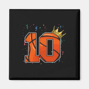 10th Birthday Basketball Big Number 10 Year Old Bo Magnet