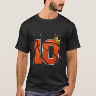 10th Birthday Basketball Big Number 10 Year Old Bo T-Shirt