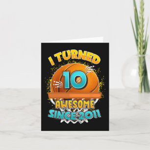 10th Birthday basketball  I Turned 10 Year Old Gif Card