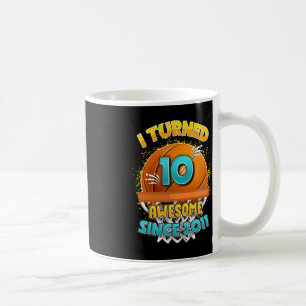 10th Birthday basketball I Turned 10 Year Old Gif Coffee Mug