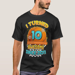 10th Birthday basketball  I Turned 10 Year Old Gif T-Shirt
