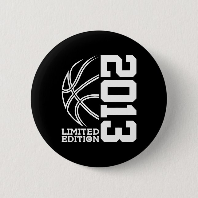 10th Birthday Basketball Limited Edition 2013 2 6 Cm Round Badge (Front)