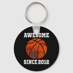 10th Birthday Basketball Player 10 Years Old Vinta Key Ring