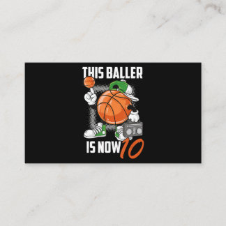10th Birthday Basketball Player Funny 10 Years Old Business Card