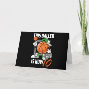 10th Birthday Basketball Player Funny 10 Years Old Card