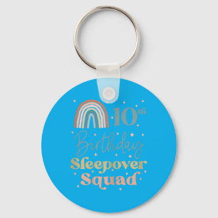 10th Birthday Boho Rainbow Sleepover Squad Pyjamas Key Ring