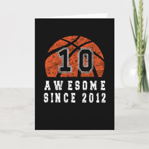 10th Birthday Born In 2012 Basketball Boy 10 Year Card
