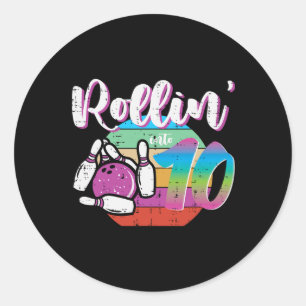 10th Birthday Bowling Rollin Into 10 Bday Bowler G Classic Round Sticker