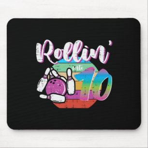10th Birthday Bowling Rollin Into 10 Bday Bowler G Mouse Pad