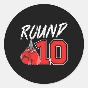 10th Birthday Boxing Boy 10 Year Old Boxer Bday Pa Classic Round Sticker