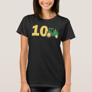 10th Birthday Boy 10 Year Old Farm Truck Tractor P T-Shirt