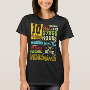10th Birthday Boy 10 Years Of Being Awesome Made I T-Shirt