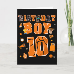 10th Birthday Boy 10 Yr Sketll Party Ten Years Old Card