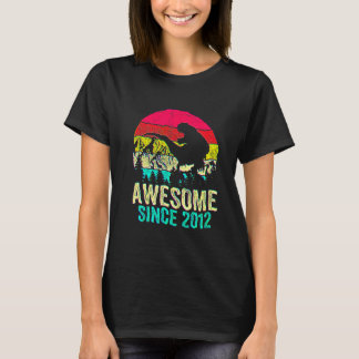 10th Birthday Boy Awesome Since 2012 Dinosaur Rex T-Shirt