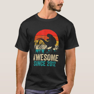 10th Birthday Boy Awesome Since 2012 Dinosaur Rex T-Shirt