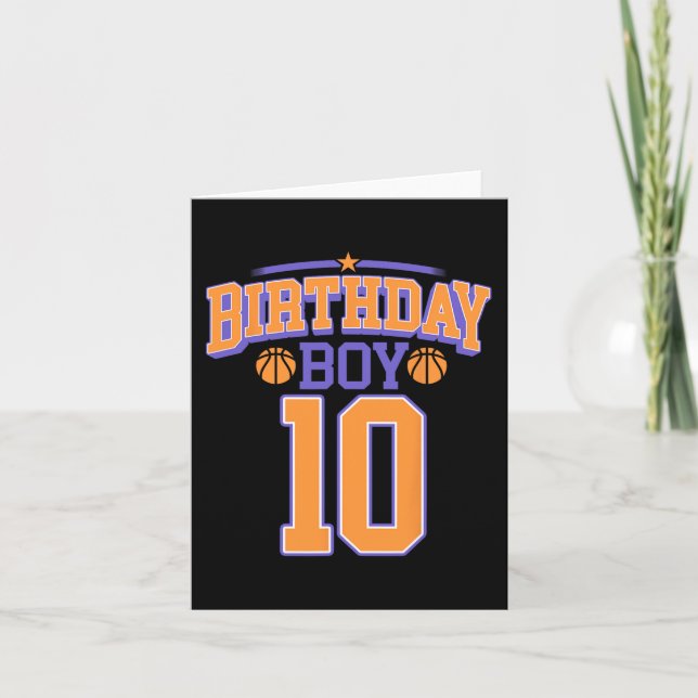 10th Birthday Boy Basketball Lover 10 Years Old Bd Card (Front)