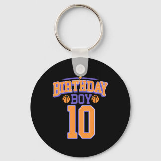 10th Birthday Boy Basketball Lover 10 Years Old Bd Key Ring