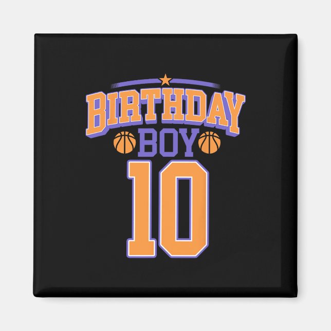 10th Birthday Boy Basketball Lover 10 Years Old Bd Magnet (Front)