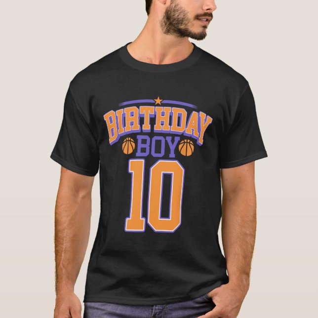 10th Birthday Boy Basketball Lover 10 Years Old Bd T-Shirt (Front)