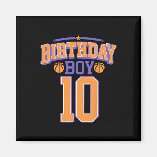 10th Birthday Boy Bysketbyll Lover 10 Years Old Bd Magnet