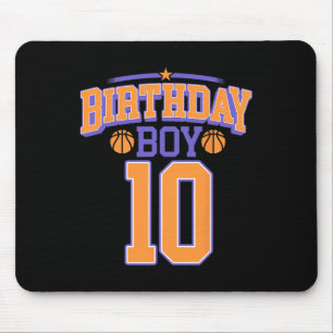 10th Birthday Boy Bysketbyll Lover 10 Years Old Bd Mouse Pad
