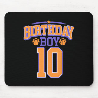 10th Birthday Boy Bysketbyll Lover 10 Years Old Bd Mouse Pad