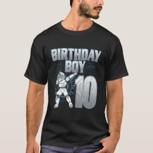 10th Birthday Boy Dabbing Robot 10 Years Old Bday T-Shirt
