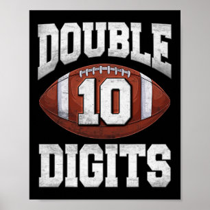 10th Birthday Boy Double Digits 10 Year Old Footba Poster