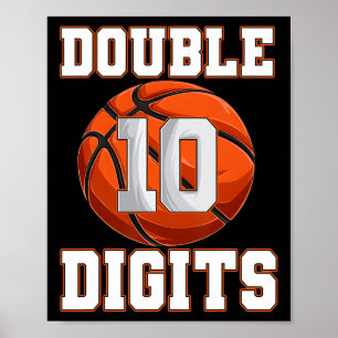 10th Birthday Boy Double Digits Sketll Birthday Ki Poster