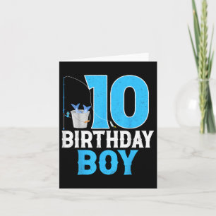 10th Birthday Boy Fishermen Fishing Lover 10 Years Card