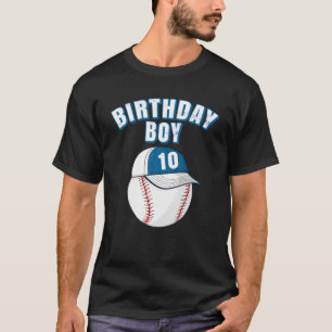 10Th Birthday Boy Funny 10 Years Old Baseball Play T-Shirt