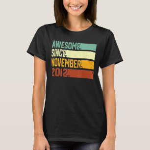 10th Birthday Boy Gift 10 Years Awesome Since Nove T-Shirt