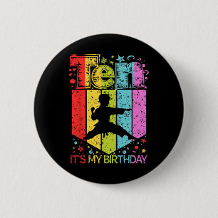 10th Birthday Boy Girl 10 Year Old Karate Birthday 6 Cm Round Badge