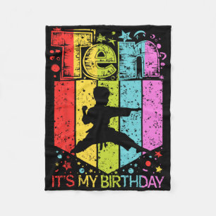 10th Birthday Boy Girl 10 Year Old Karate Birthday Fleece Blanket