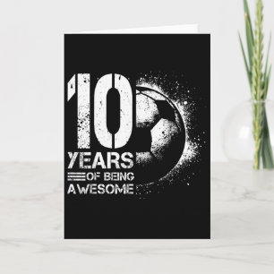 10th Birthday Boy Girl Soccer Player Footll 10 Yea Card