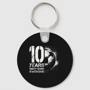10th Birthday Boy Girl Soccer Player Footll 10 Yea Key Ring