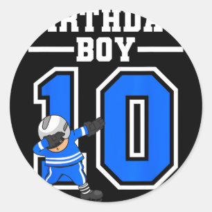 10th Birthday Boy Ice Hockey Kids 10 Years Old Par Classic Round Sticker