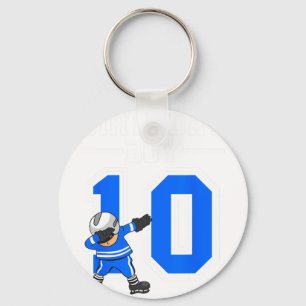 10th Birthday Boy Ice Hockey Kids 10 Years Old Par Key Ring