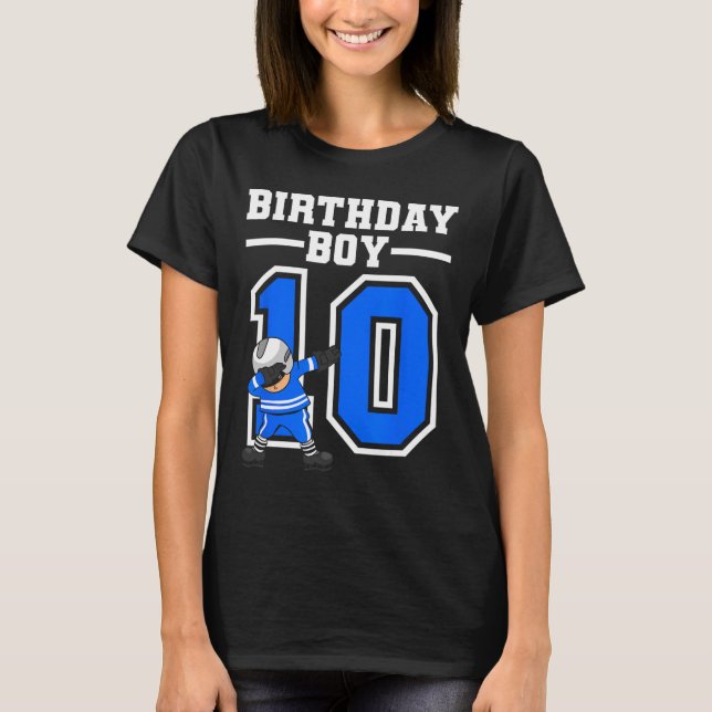 10th Birthday Boy Ice Hockey Kids 10 Years Old Par T-Shirt (Front)