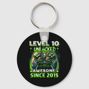 10th Birthday Boy Level 10 Gamer 10 Year Video Gam Key Ring