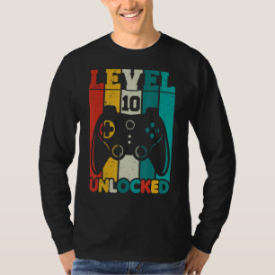 10th Birthday Boy Level 10 Unlocked 10 Year Old Vi T-Shirt