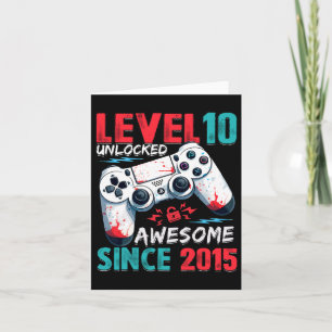 10th Birthday Boy Level 10 Unlocked Awesome Since  Card