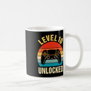 10th Birthday Boy Level 10 Unlocked Video Gamer 10 Coffee Mug