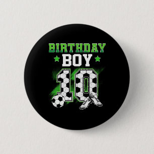 10th Birthday Boy Soccer 10 Year Old Sport 10yr Bo 6 Cm Round Badge