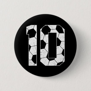 10th Birthday Boy Soccer Player Footll 10 Years Ol 6 Cm Round Badge