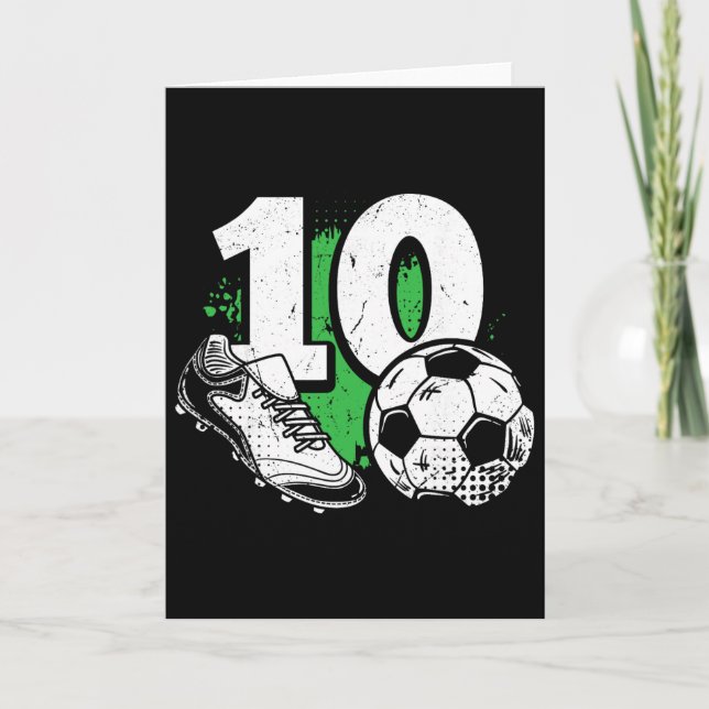 10th Birthday Boy Soccer Player Footll 10 Years Ol Card (Front)