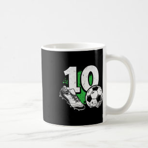 10th Birthday Boy Soccer Player Footll 10 Years Ol Coffee Mug